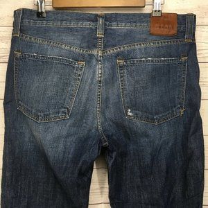 J Brand Kane Slim Straight Mens Blue Jeans 34x29 Bounty Destroyed and Distressed